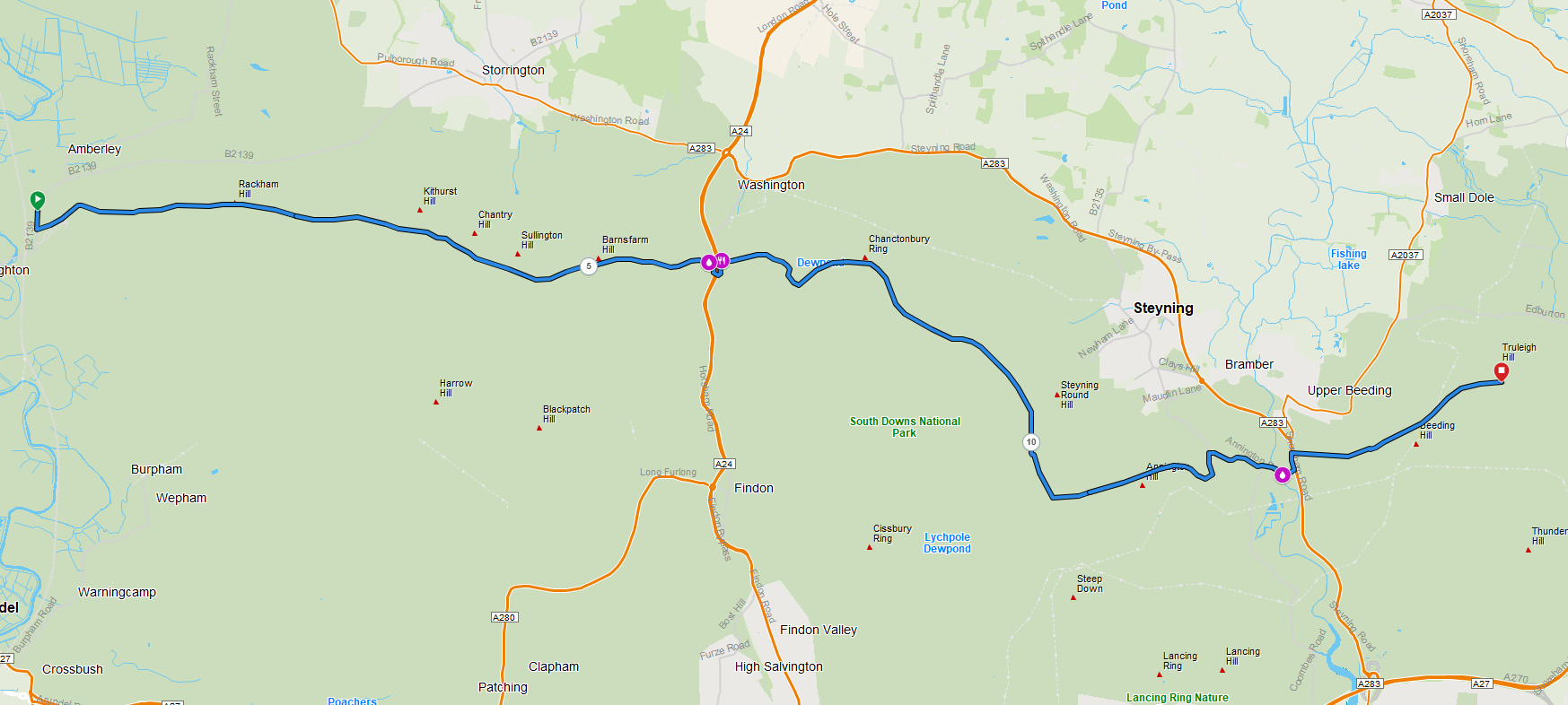 South Downs Way Day 5 route details