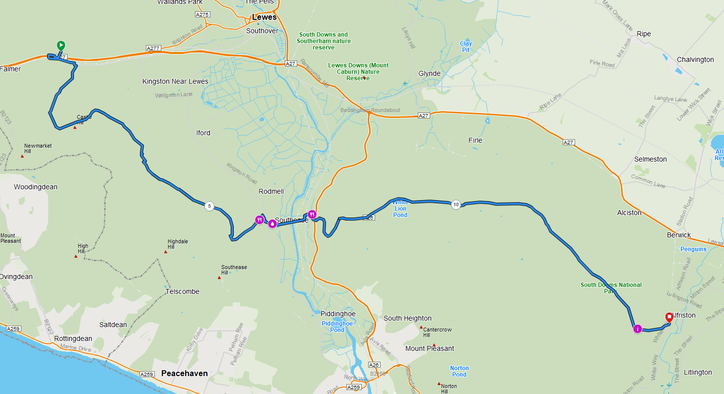South Downs Way Day 7 route details