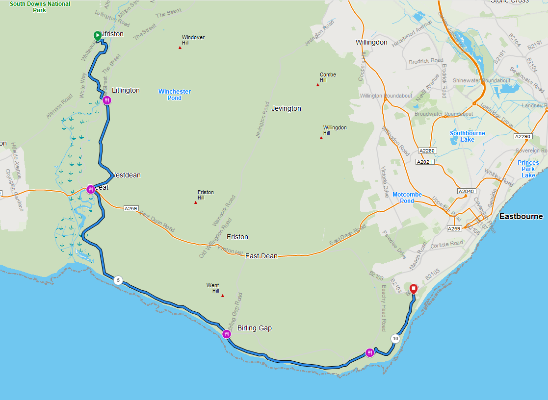 South Downs Way Day 8 route details