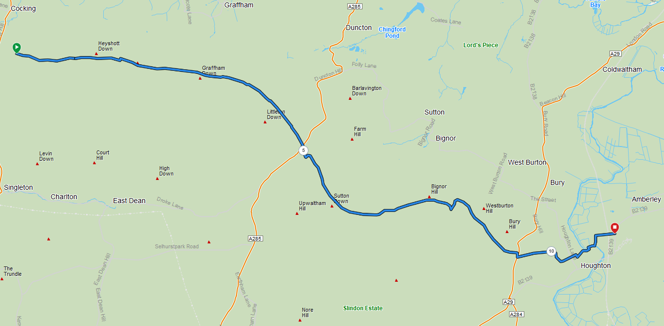 South Downs Way Day 4 route